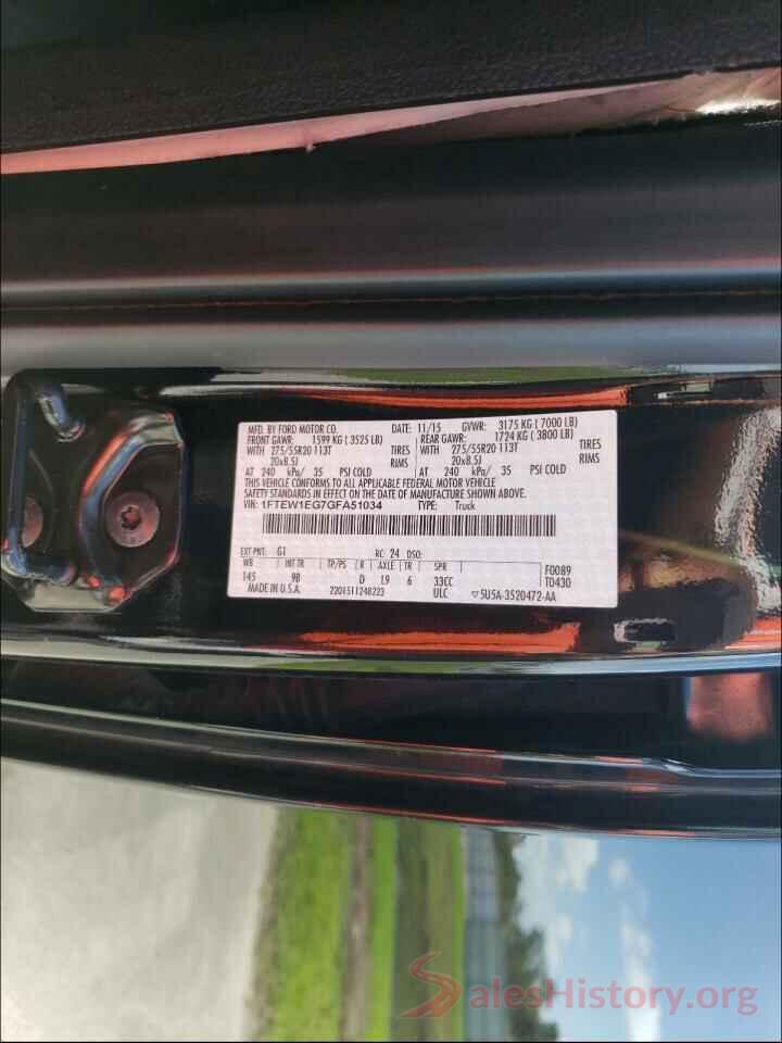 1FTEW1EG7GFA51034 2016 FORD F-150