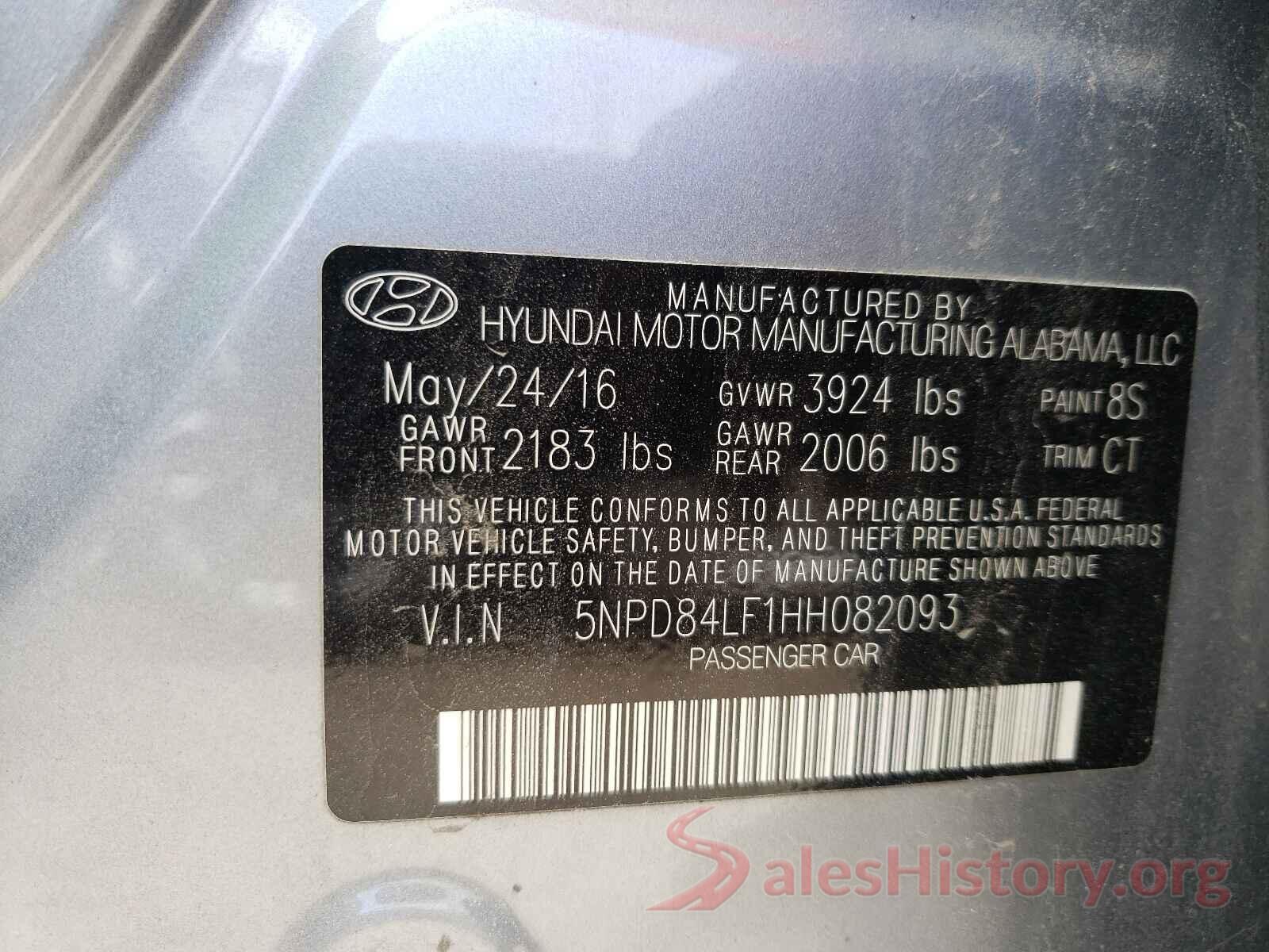 5NPD84LF1HH082093 2017 HYUNDAI ELANTRA