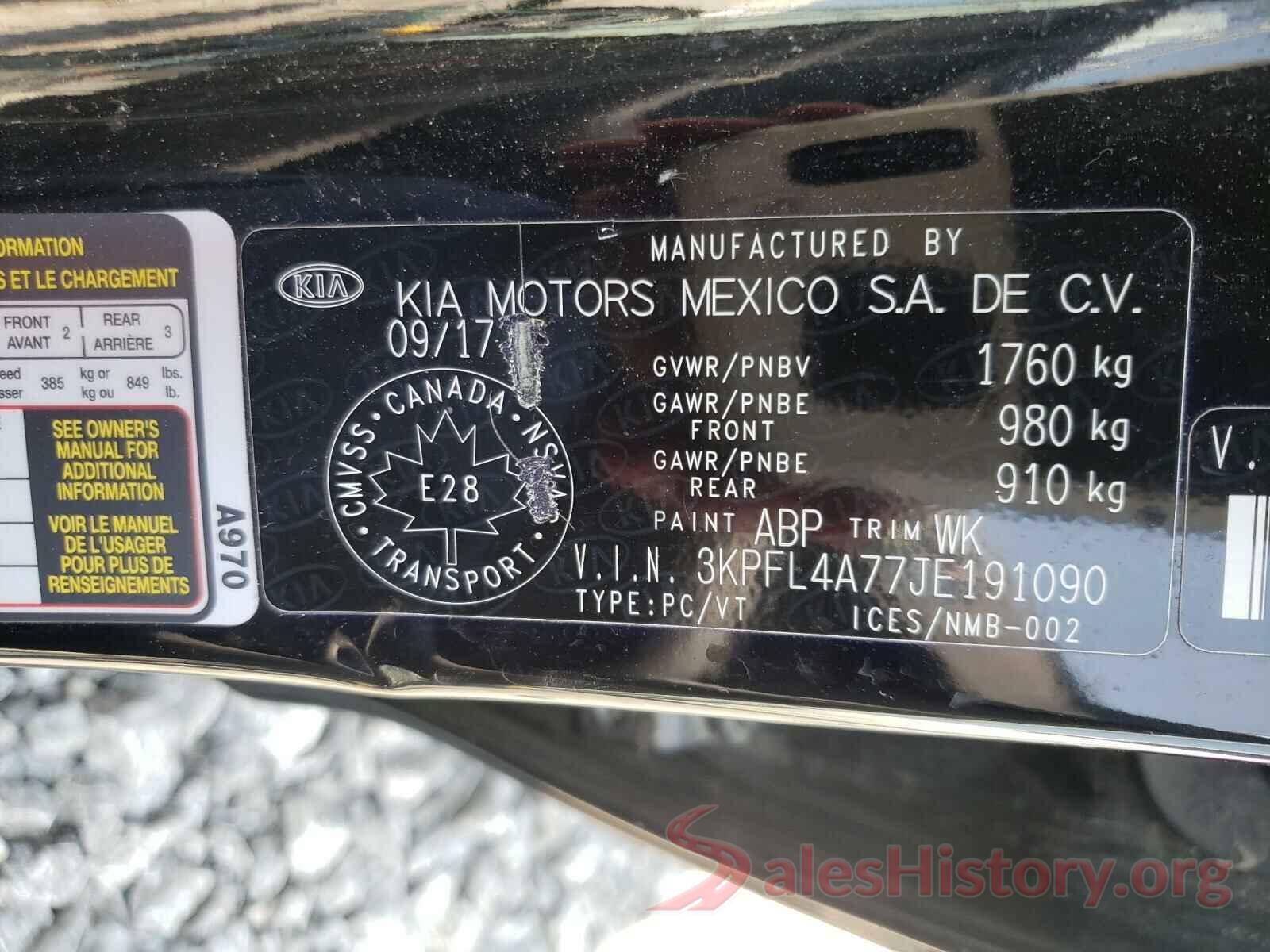 3KPFL4A77JE191090 2018 KIA FORTE