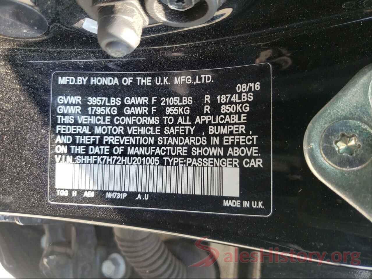 SHHFK7H72HU201005 2017 HONDA CIVIC