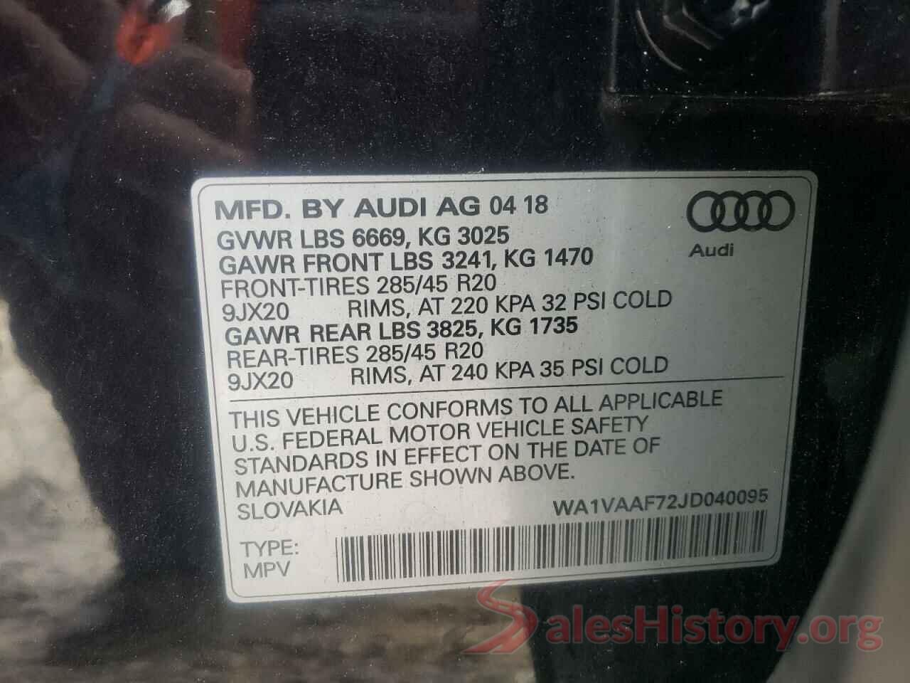 WA1VAAF72JD040095 2018 AUDI Q7