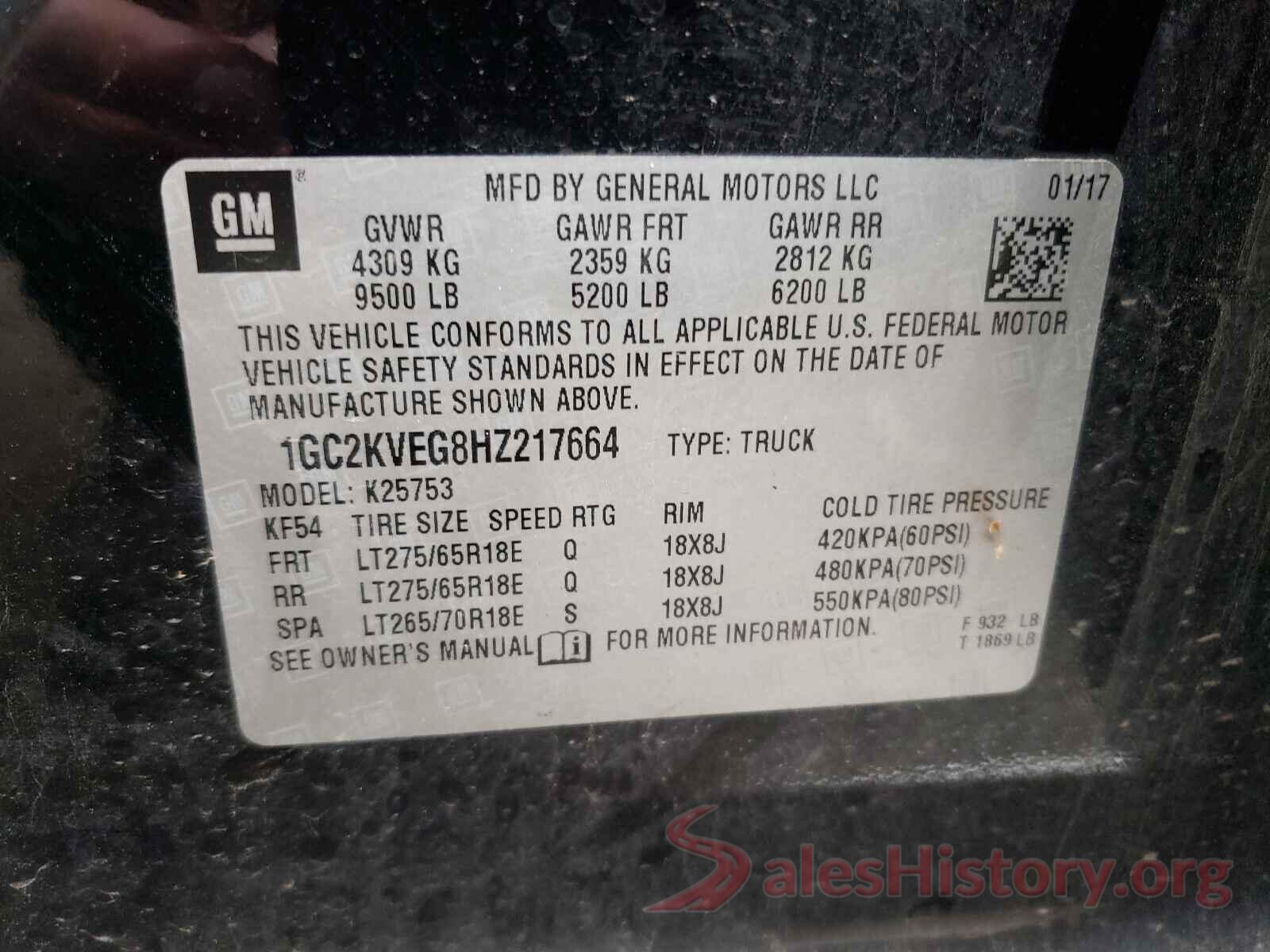 1GC2KVEG8HZ217664 2017 CHEVROLET SILVERADO