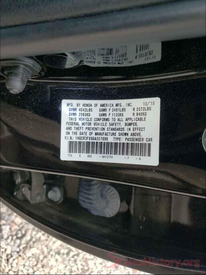 1HGCR3F89GA007696 2016 HONDA ACCORD