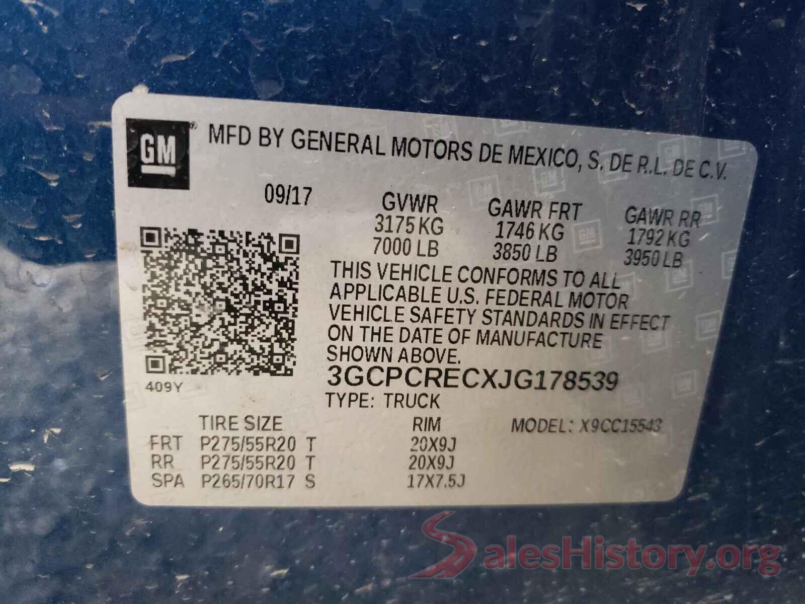 3GCPCRECXJG178539 2018 CHEVROLET SILVERADO