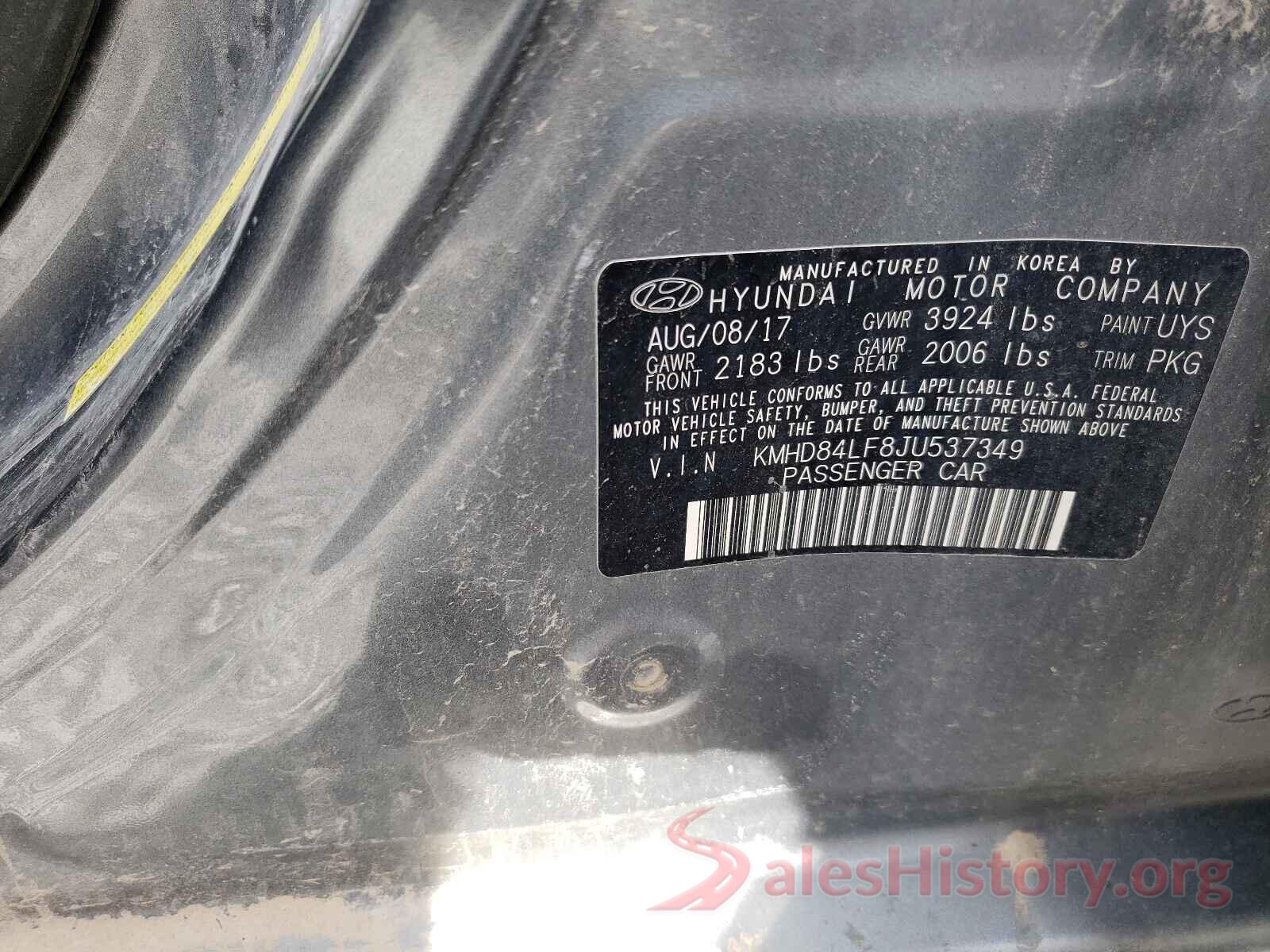 KMHD84LF8JU537349 2018 HYUNDAI ELANTRA