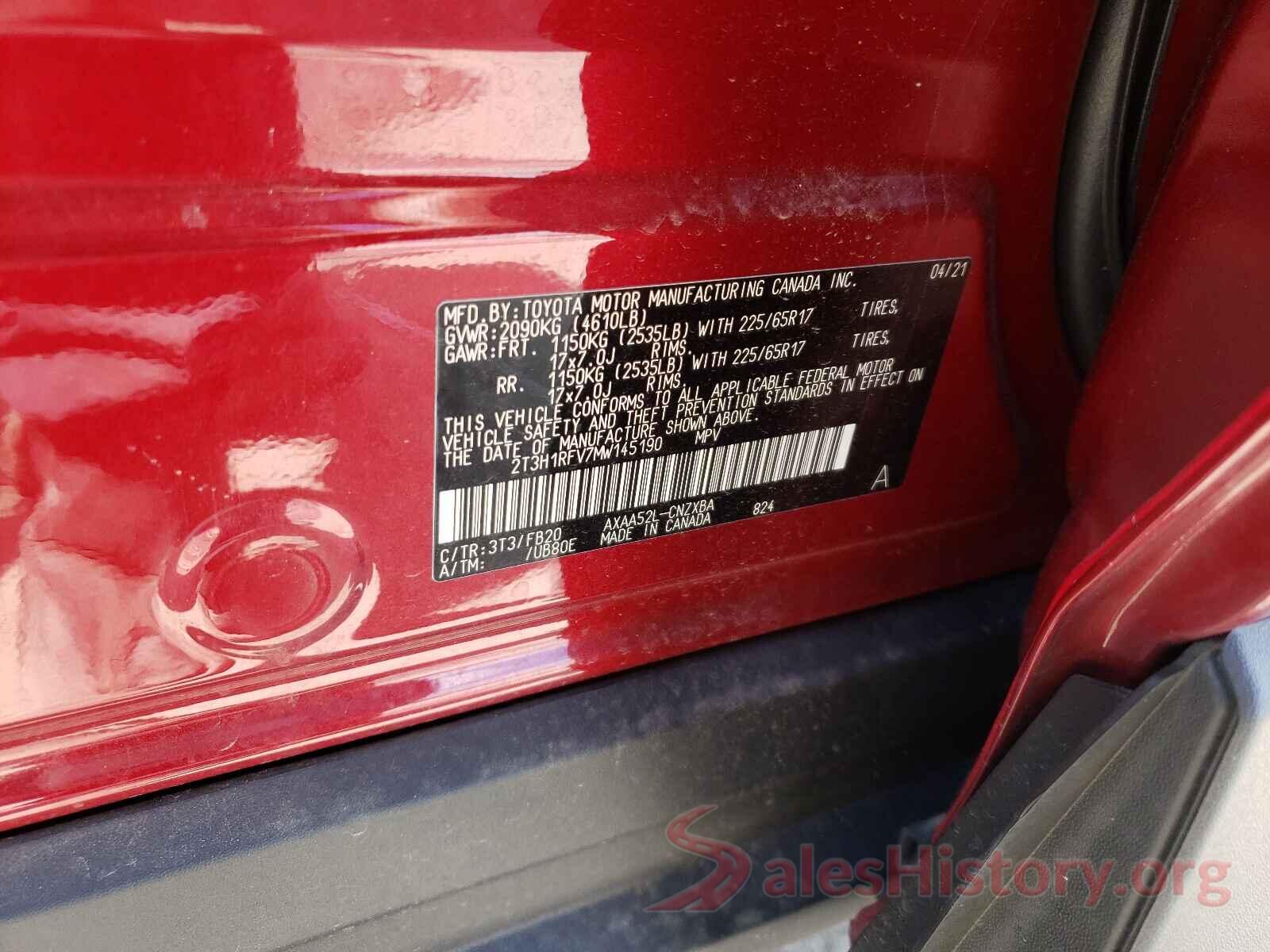 2T3H1RFV7MW145190 2021 TOYOTA RAV4