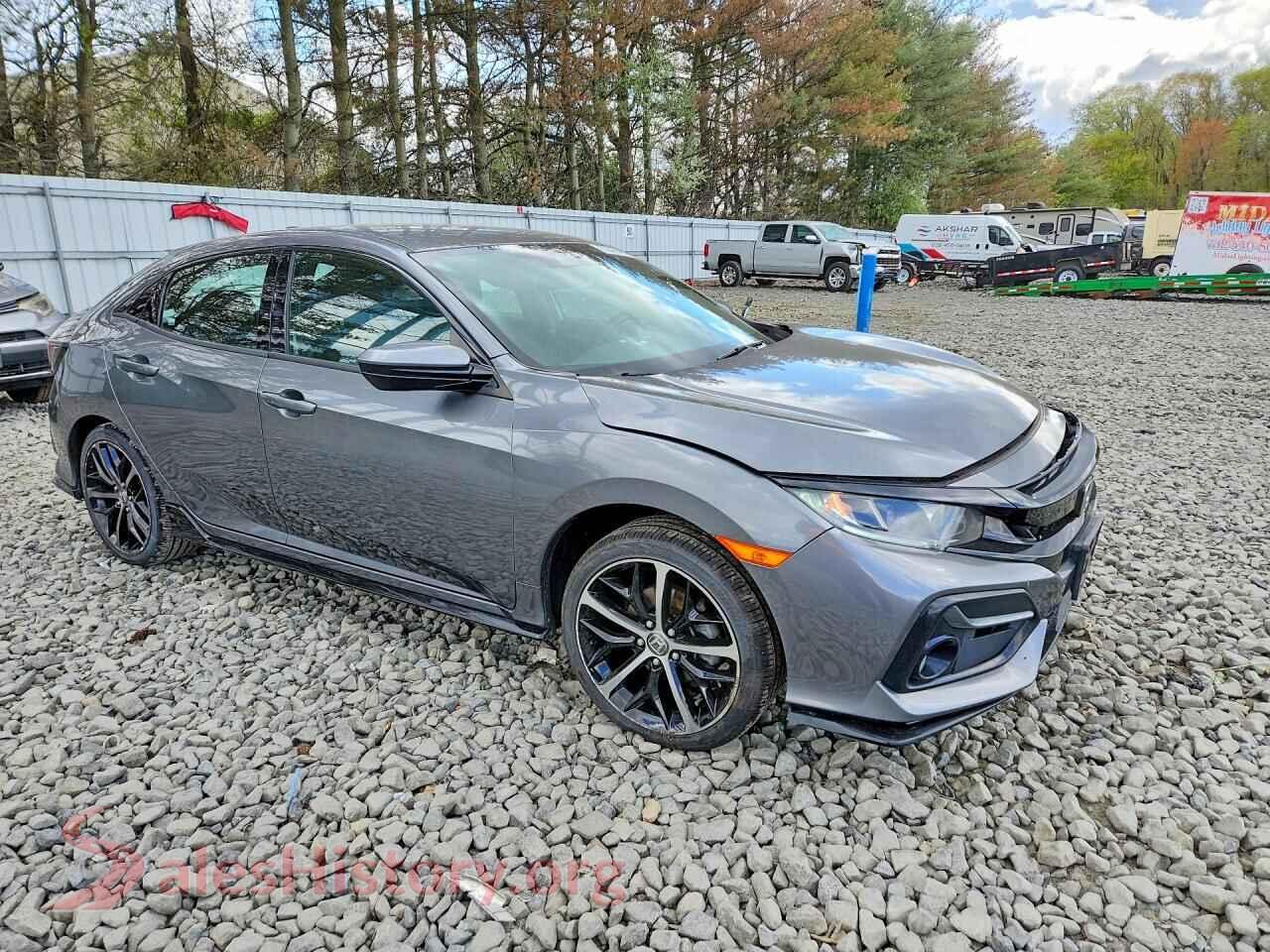 2021 HONDA CIVIC VIN SHHFK7H46MU411106, rear 3/4 view