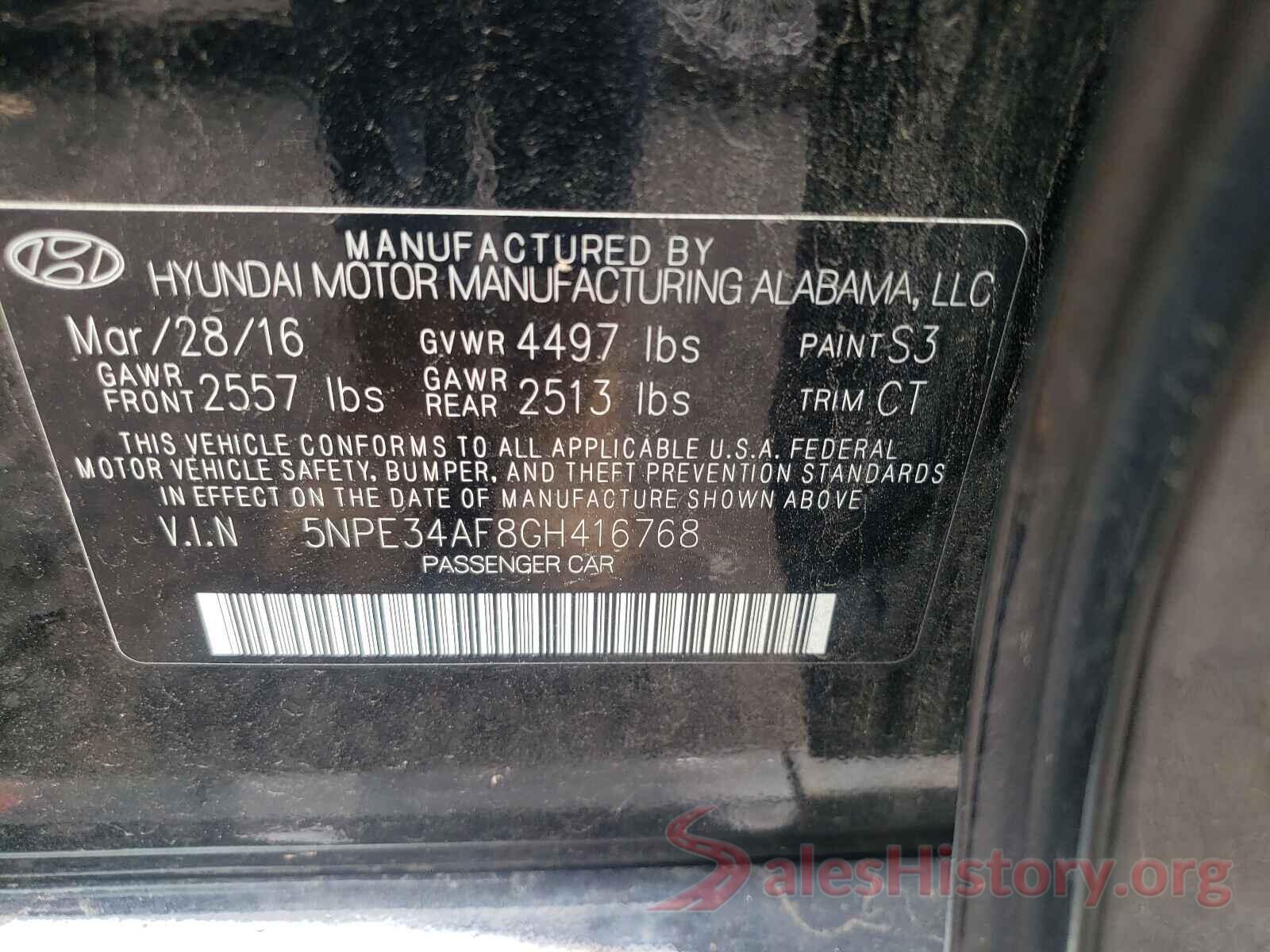 5NPE34AF8GH416768 2016 HYUNDAI SONATA