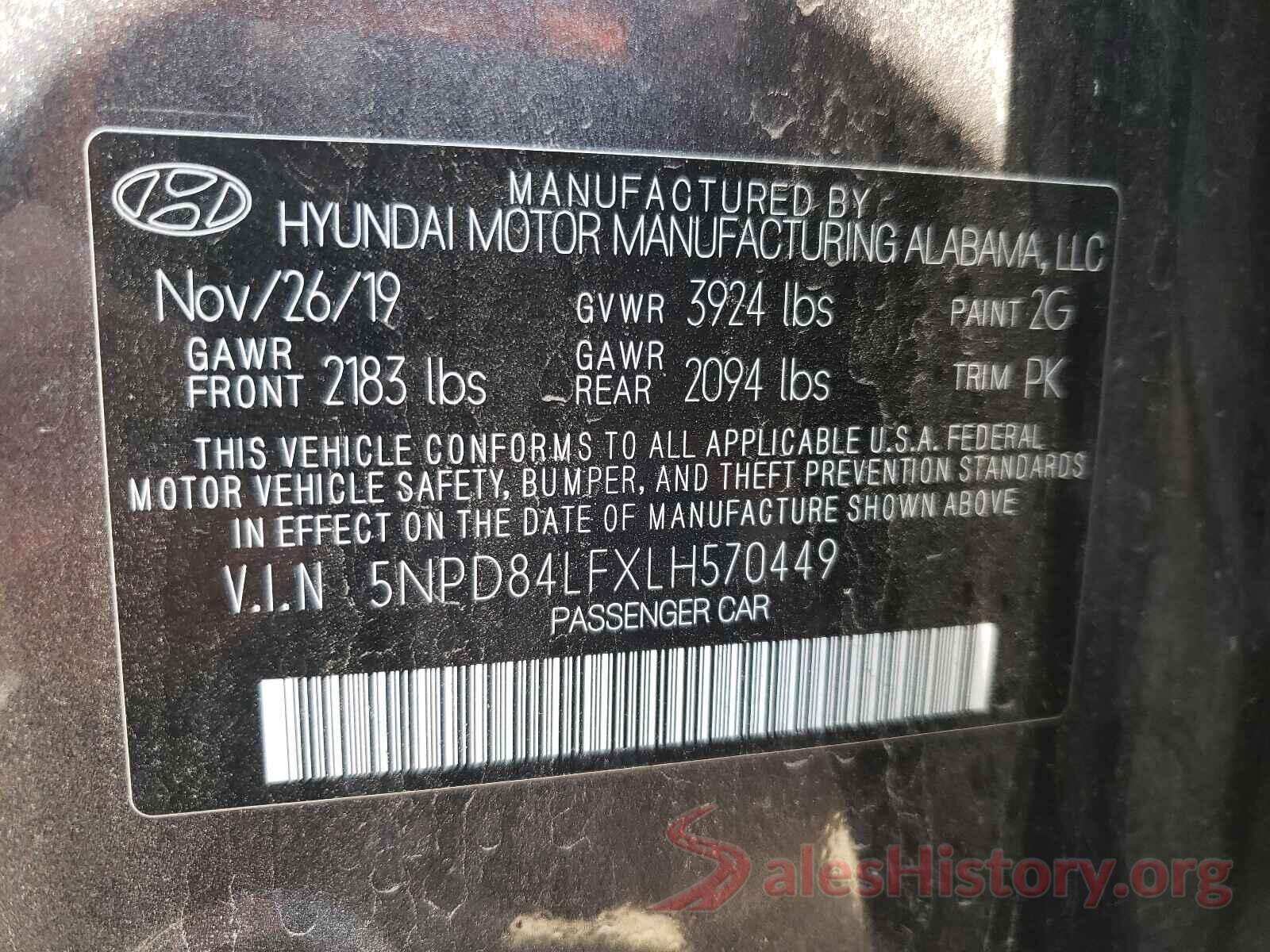 5NPD84LFXLH570449 2020 HYUNDAI ELANTRA