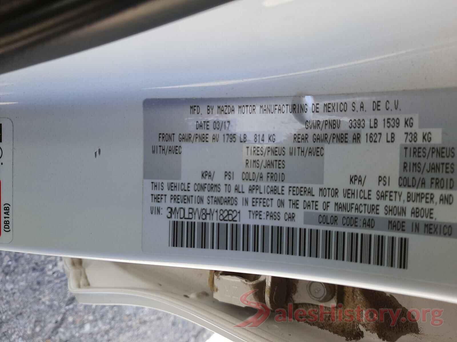 3MYDLBYV8HY182621 2017 TOYOTA YARIS