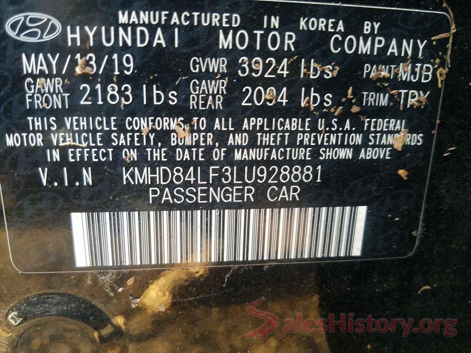 KMHD84LF3LU928881 2020 HYUNDAI ELANTRA