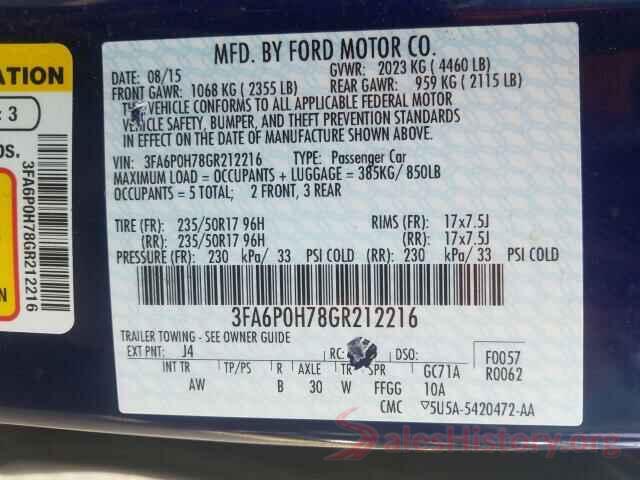 3FA6P0H78GR212216 2016 FORD FUSION