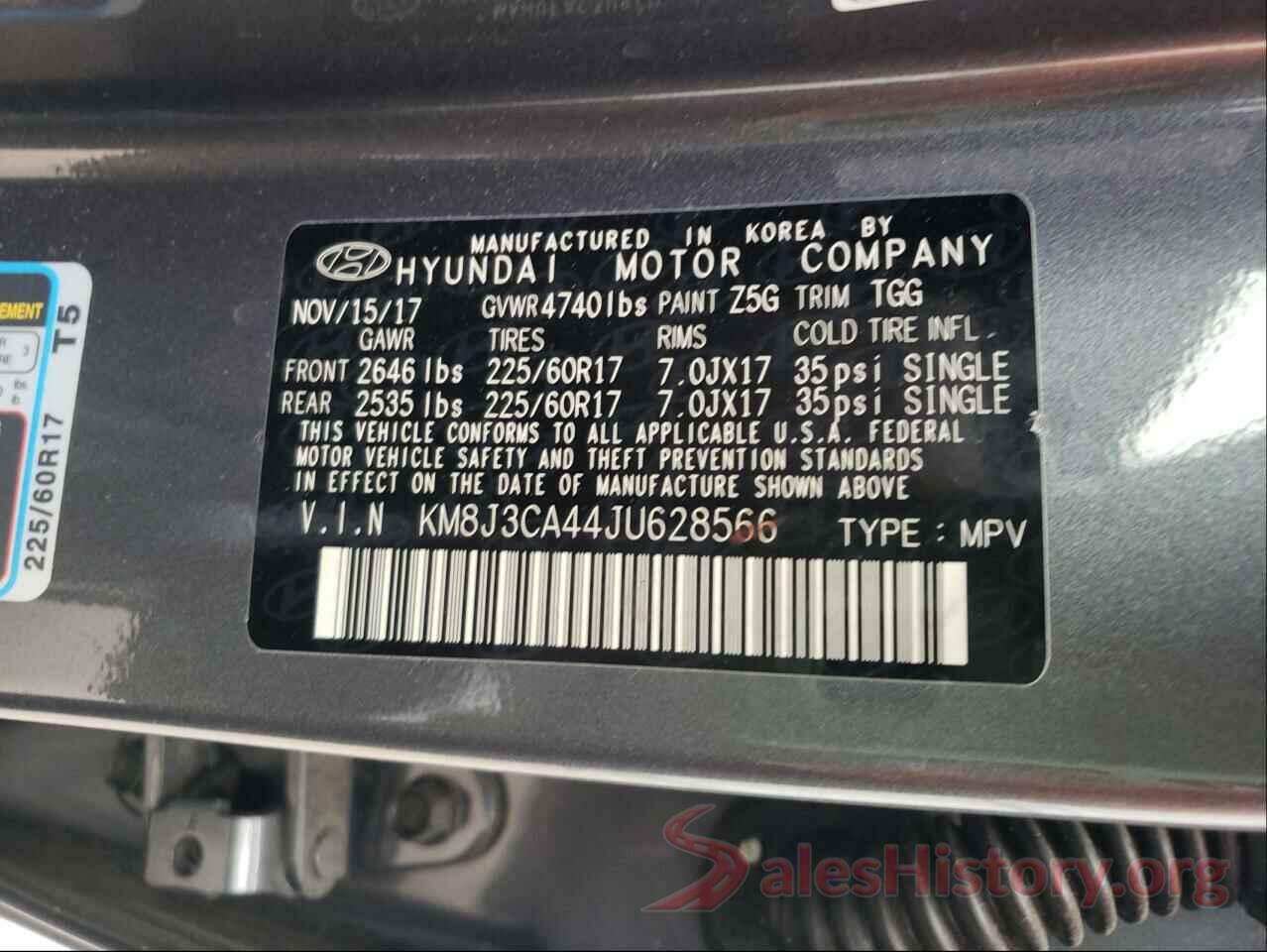 KM8J3CA44JU628566 2018 HYUNDAI TUCSON