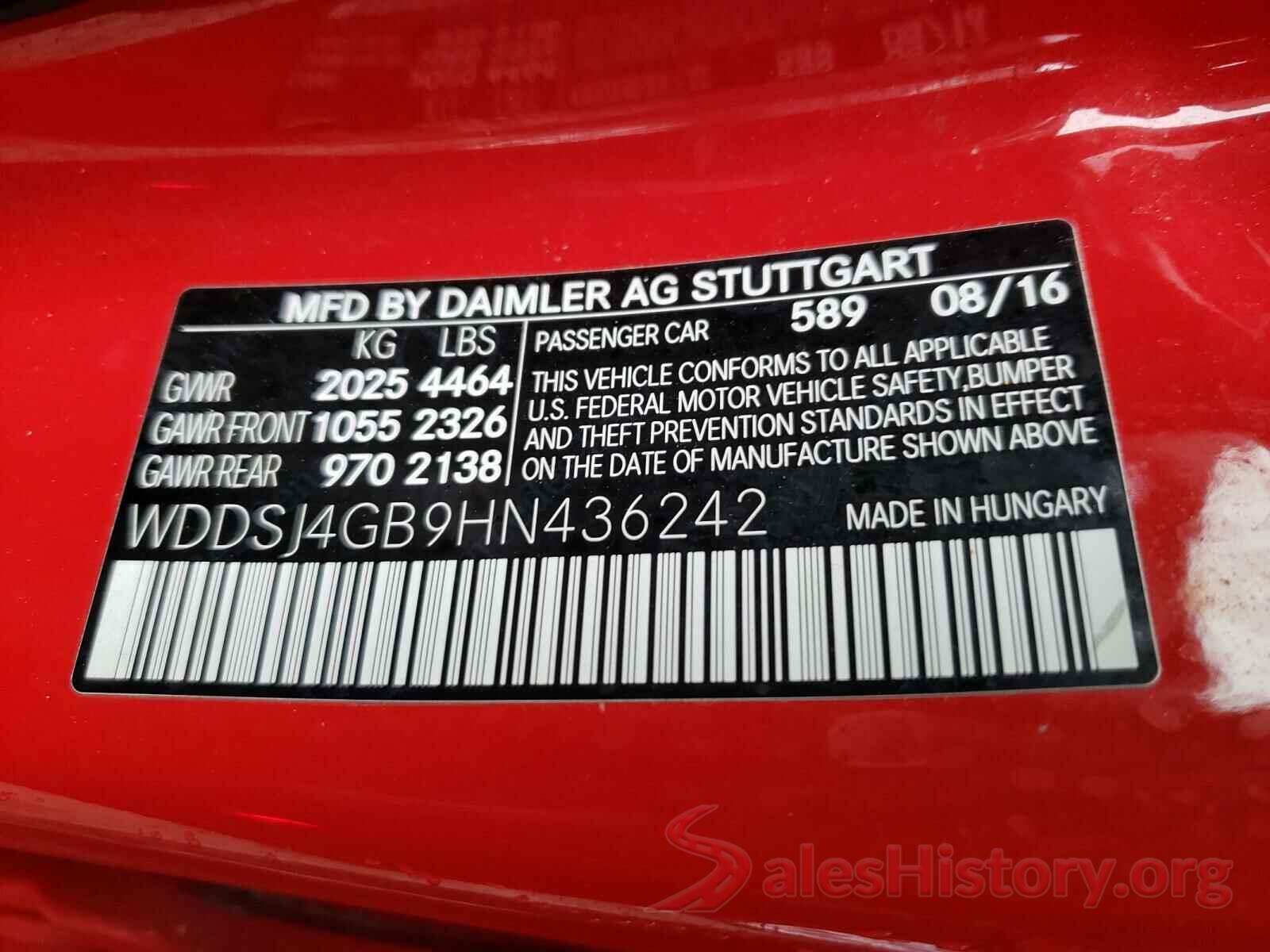 WDDSJ4GB9HN436242 2017 MERCEDES-BENZ CLA-CLASS