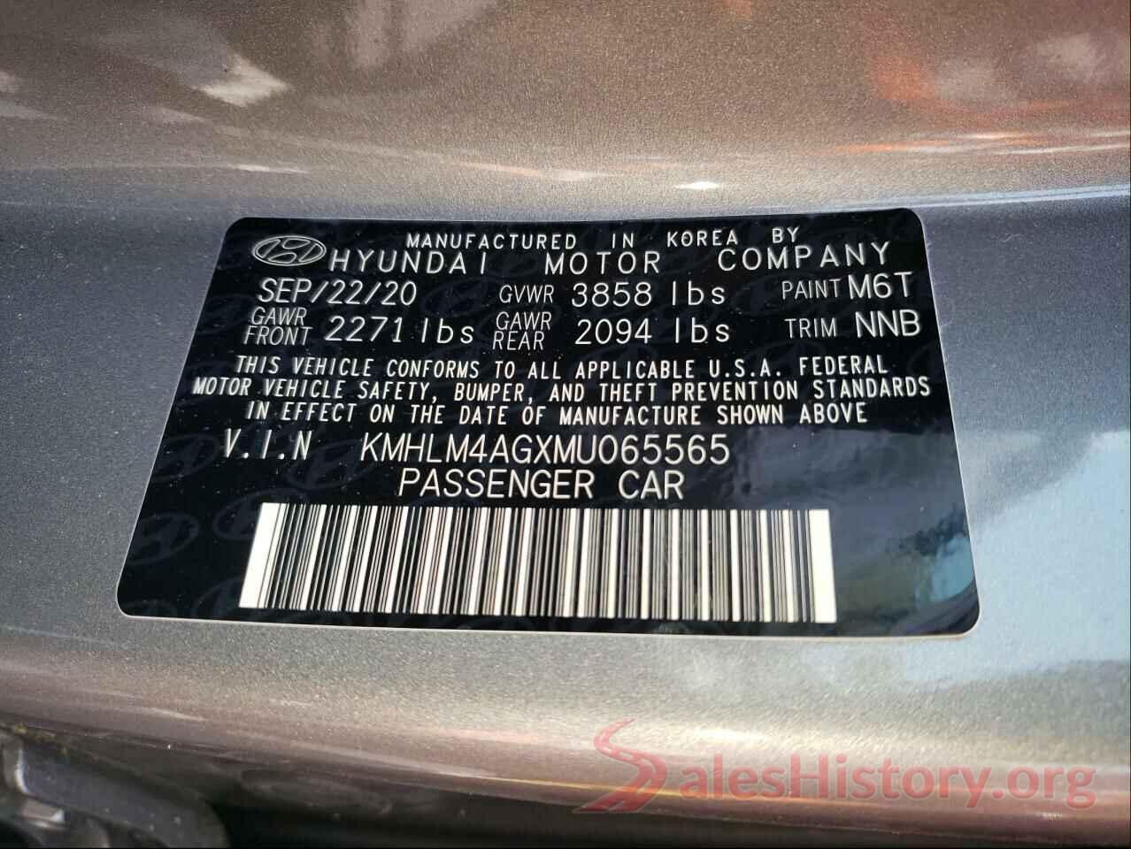 KMHLM4AGXMU065565 2021 HYUNDAI ELANTRA