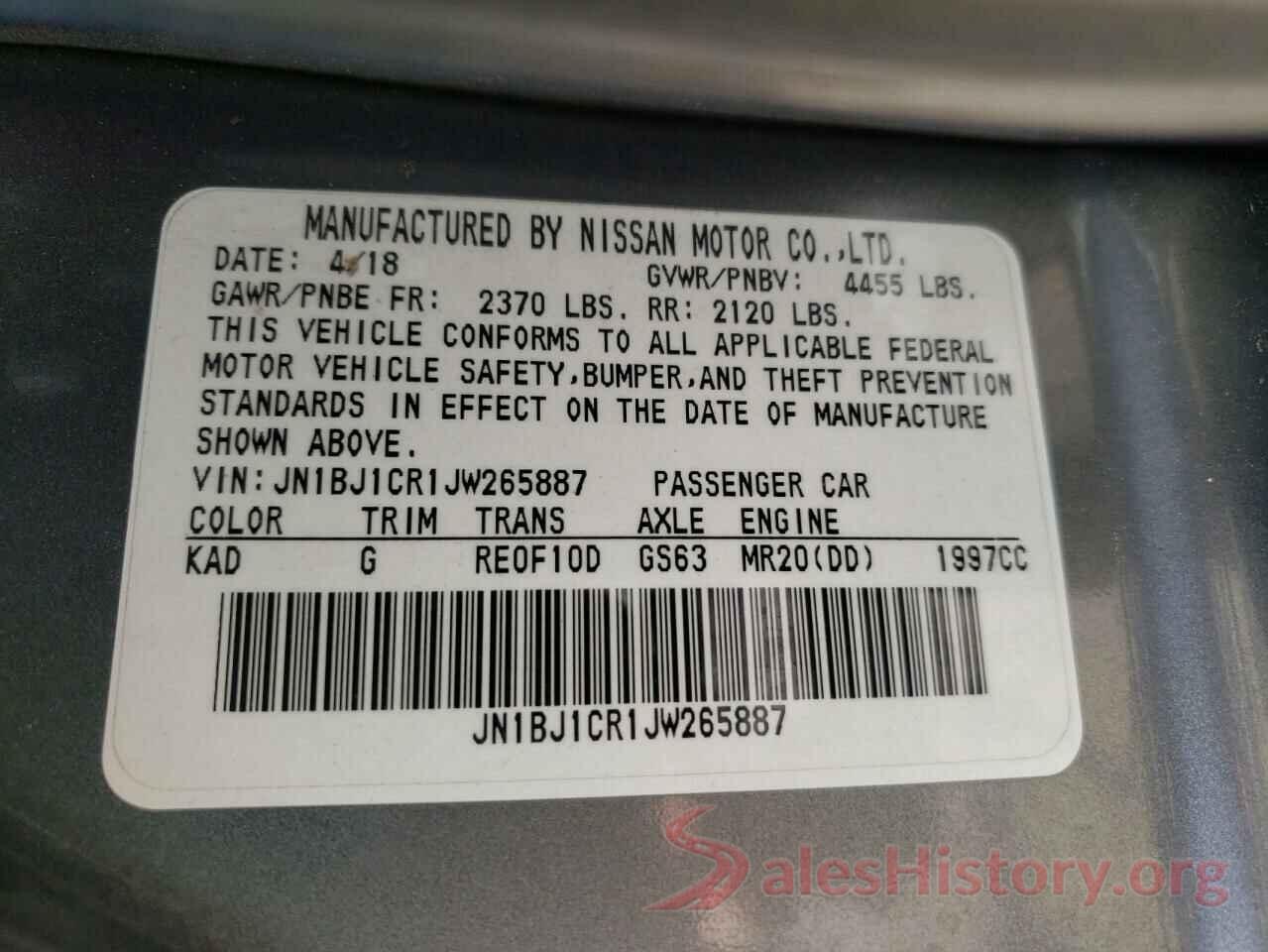 JN1BJ1CR1JW265887 2018 NISSAN ROGUE