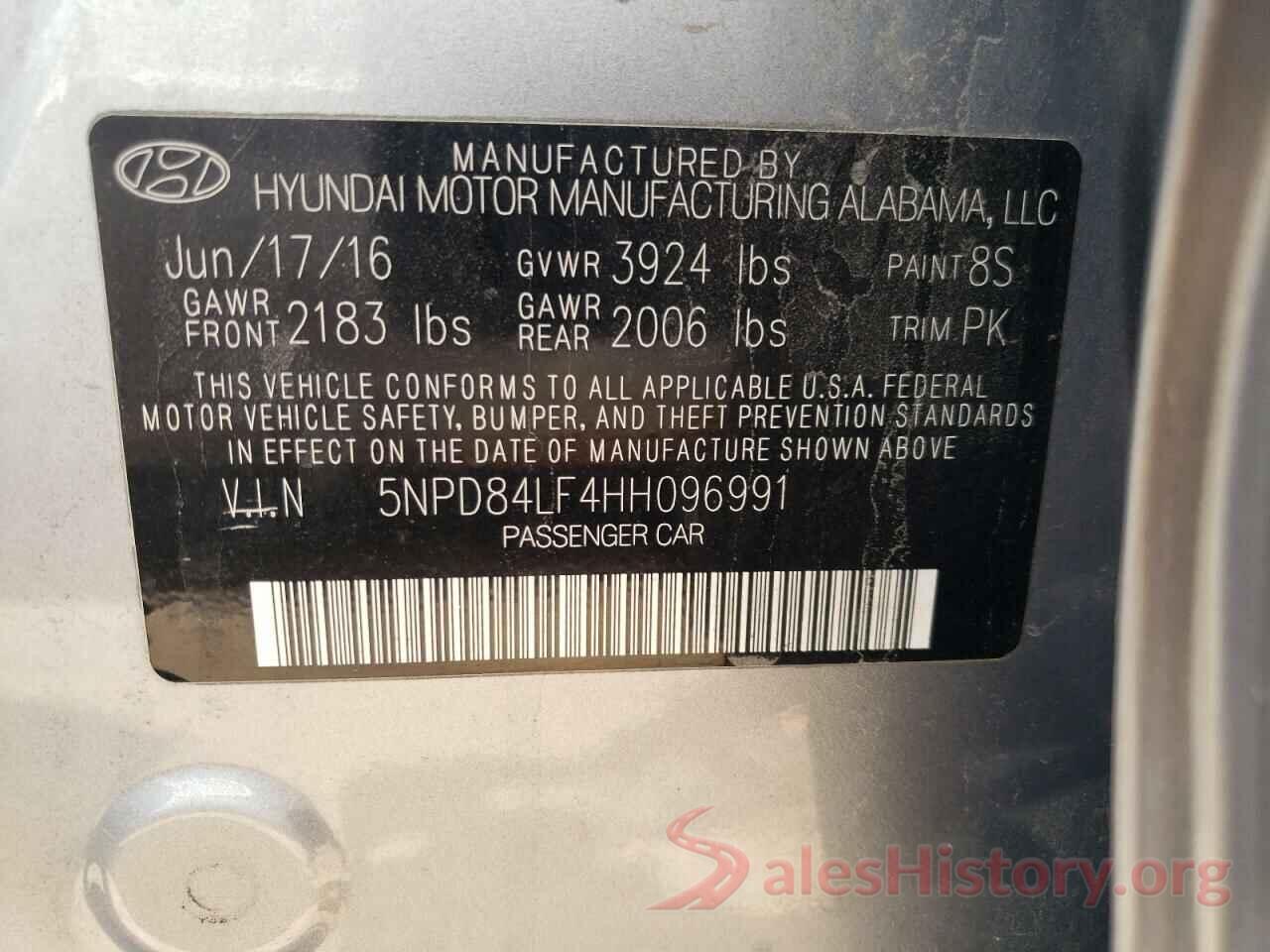 5NPD84LF4HH096991 2017 HYUNDAI ELANTRA