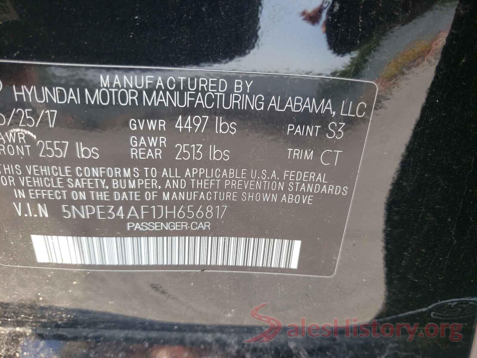 5NPE34AF1JH656817 2018 HYUNDAI SONATA