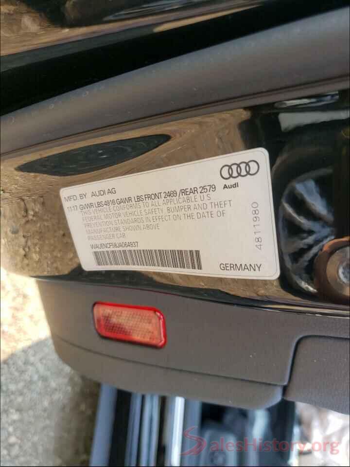 WAUENCF58JA064937 2018 AUDI A5