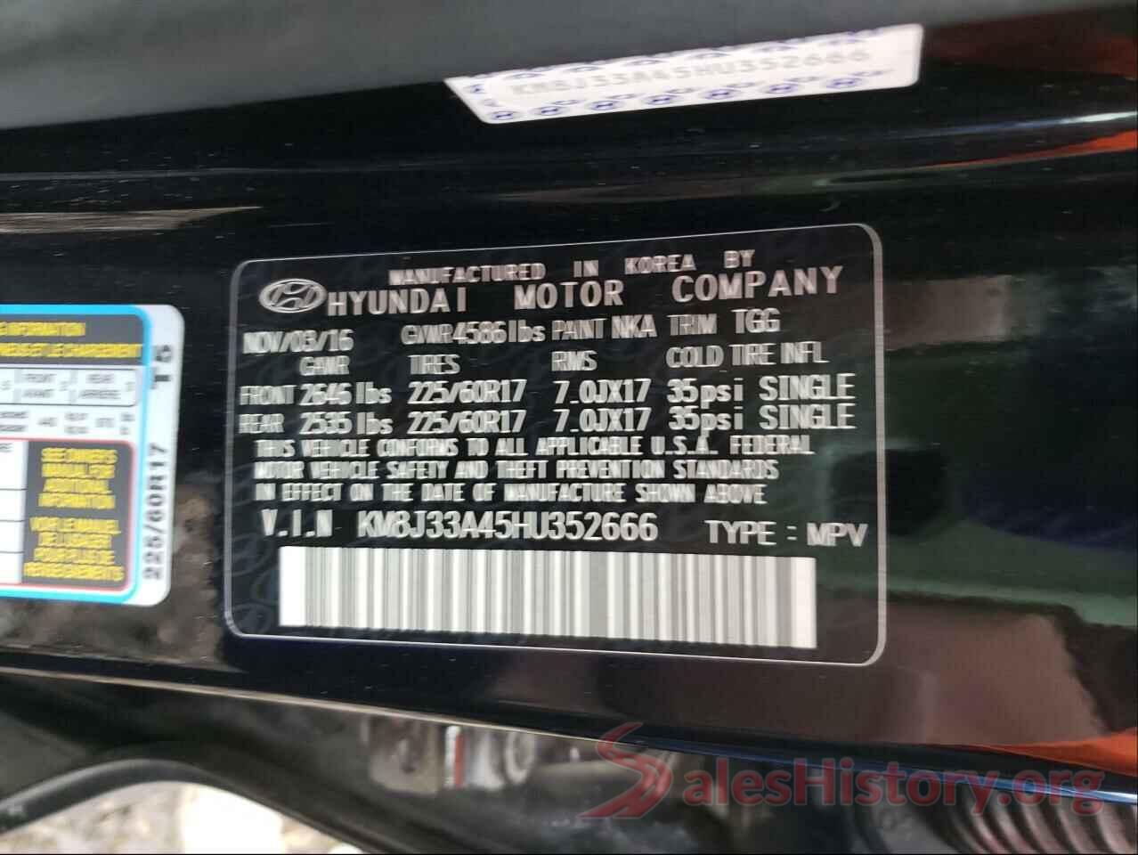 KM8J33A45HU352666 2017 HYUNDAI TUCSON