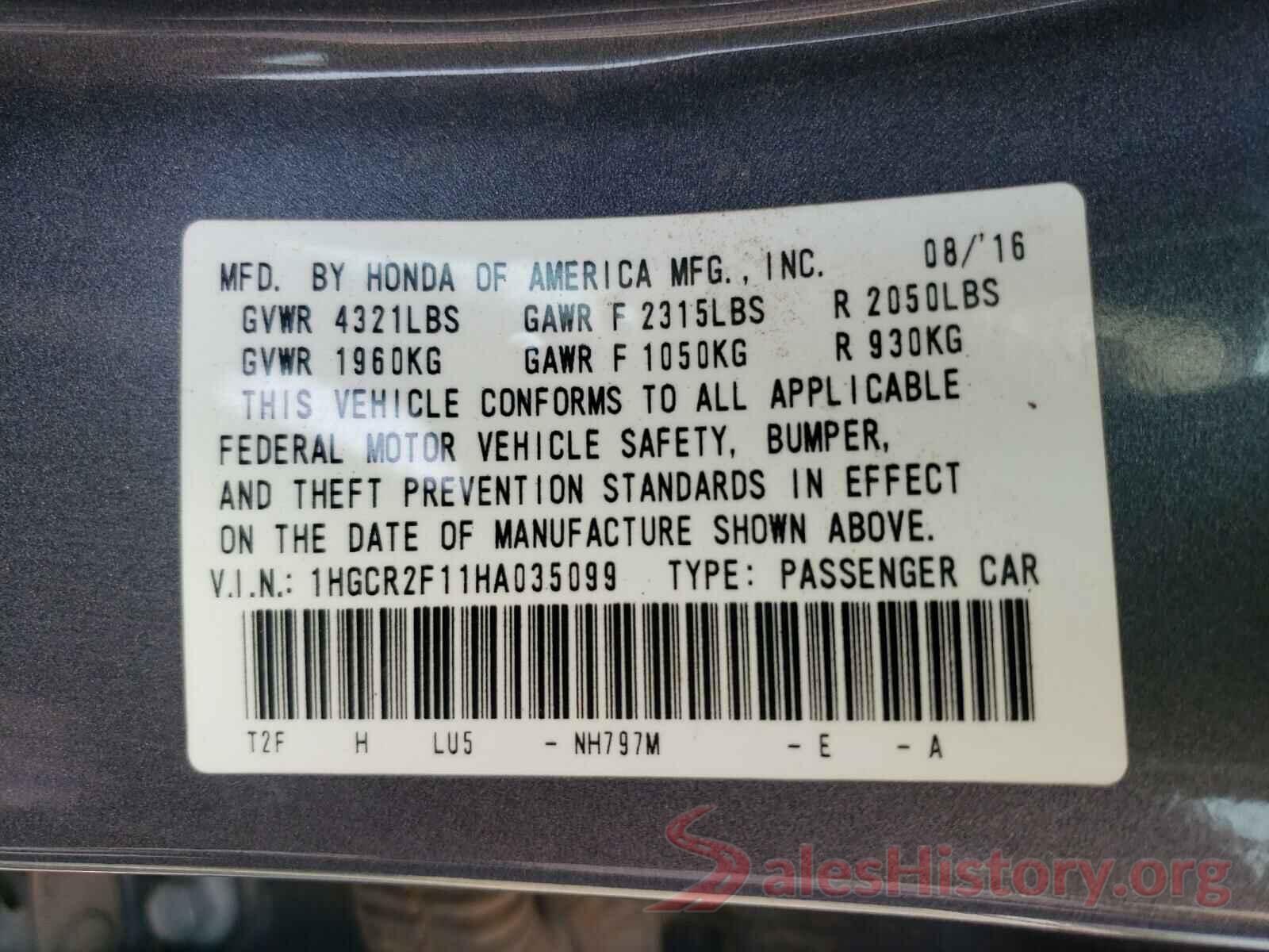 1HGCR2F11HA035099 2017 HONDA ACCORD