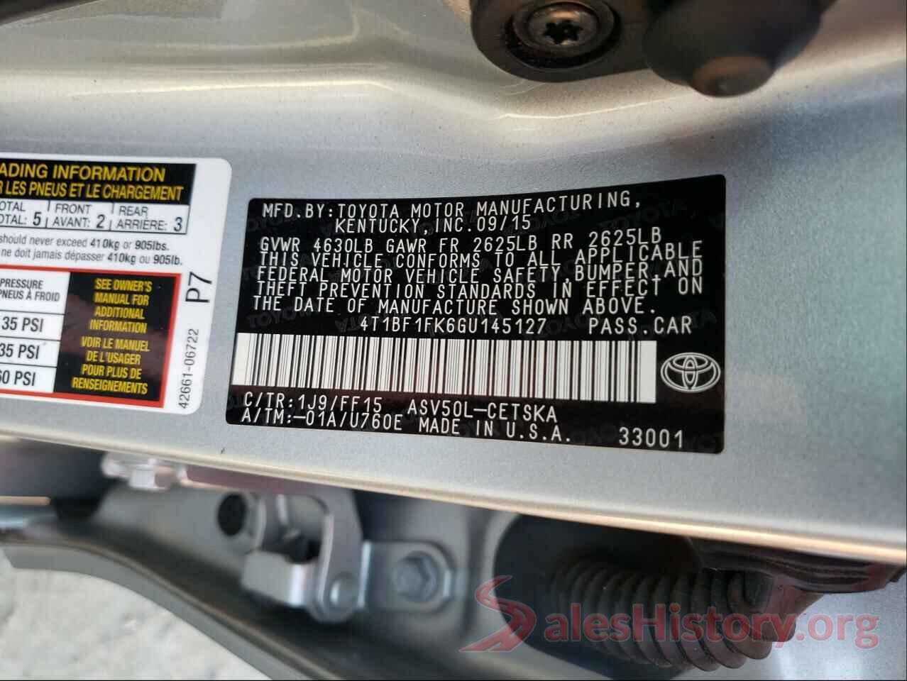 4T1BF1FK6GU145127 2016 TOYOTA CAMRY