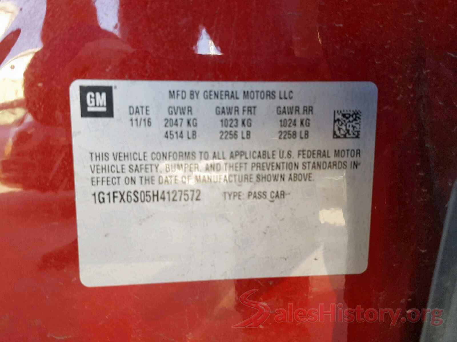 1G1FX6S05H4127572 2017 CHEVROLET BOLT