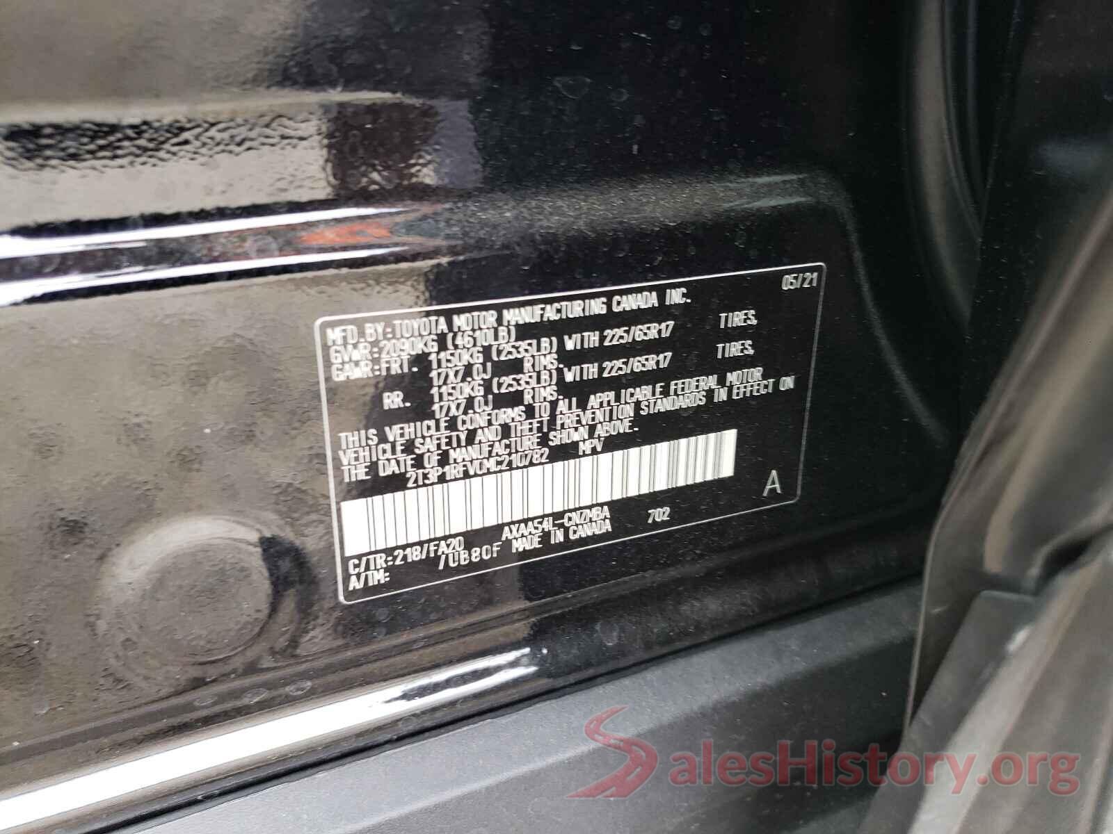 2T3P1RFV0MC210782 2021 TOYOTA RAV4