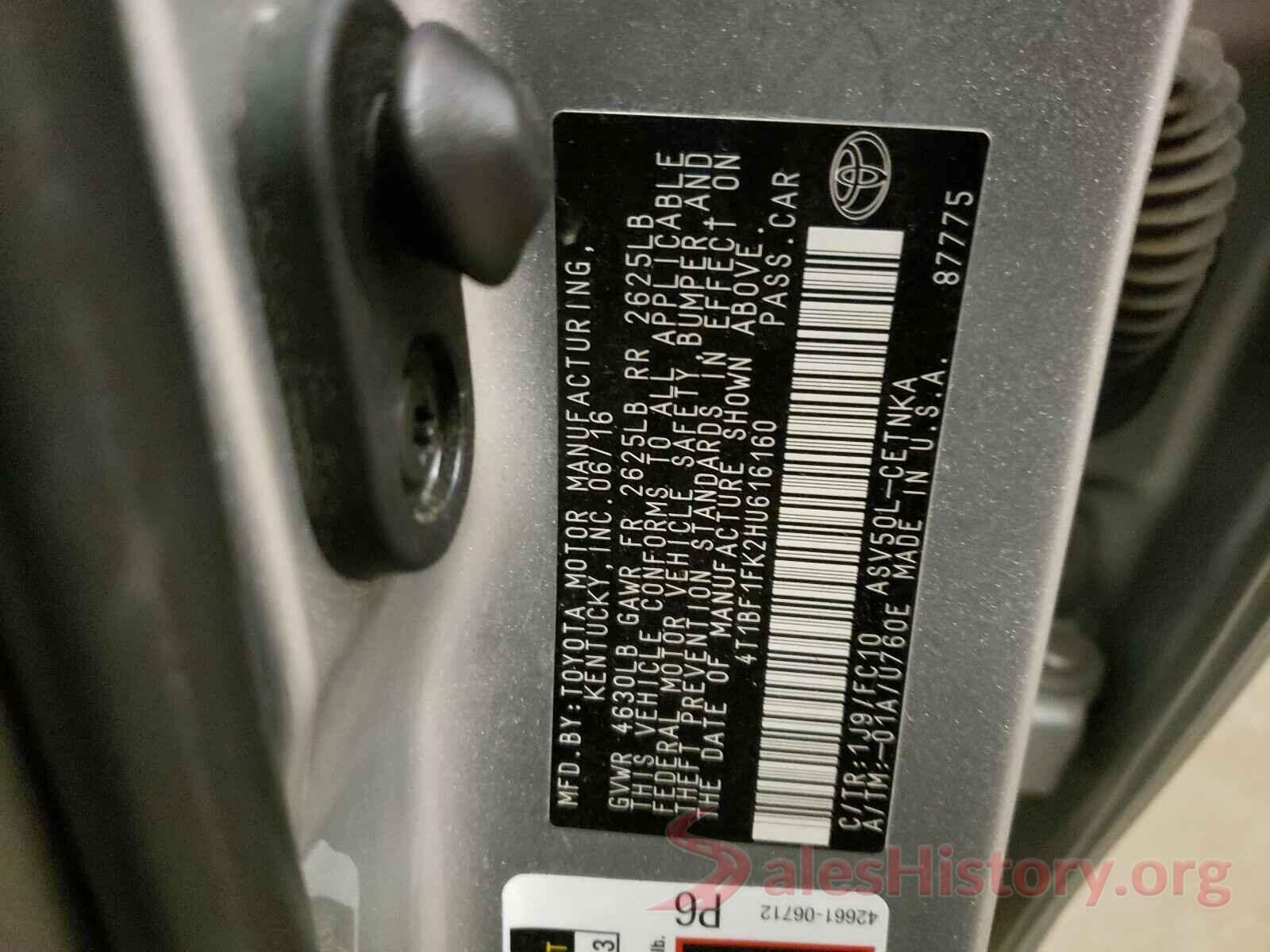 4T1BF1FK2HU616160 2017 TOYOTA CAMRY