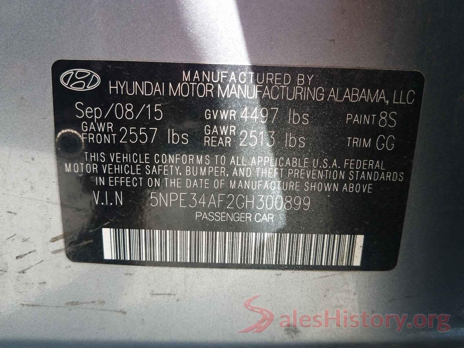 5NPE34AF2GH300899 2016 HYUNDAI SONATA