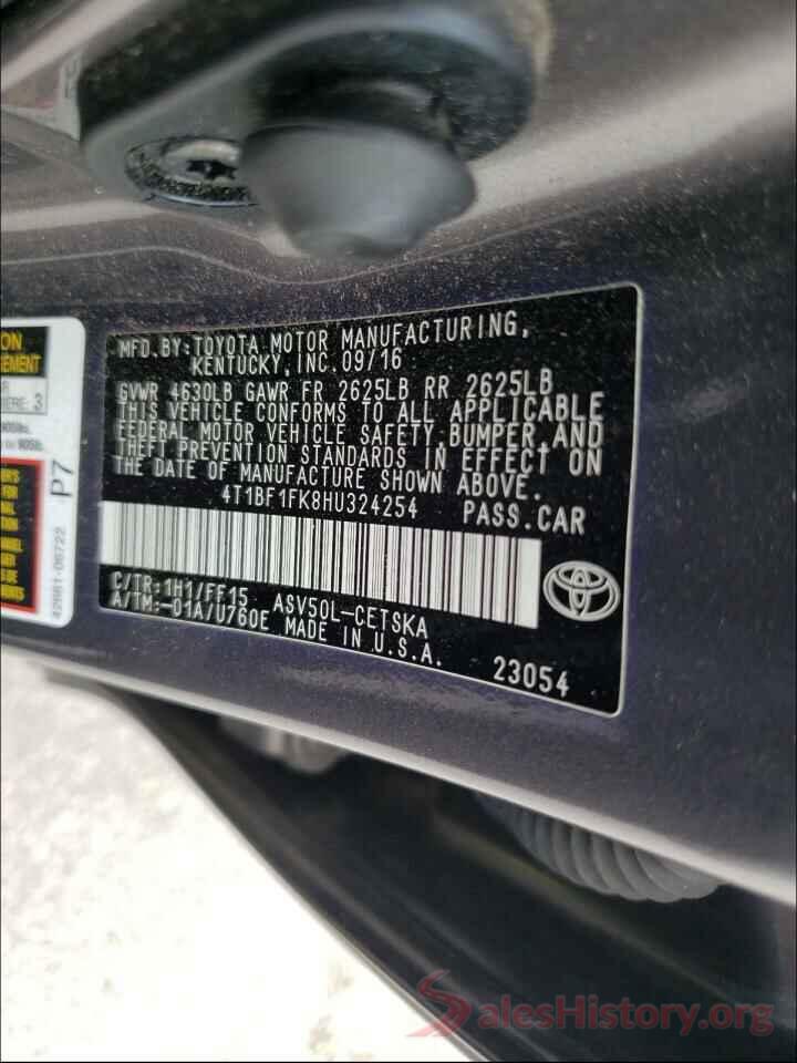 4T1BF1FK8HU324254 2017 TOYOTA CAMRY