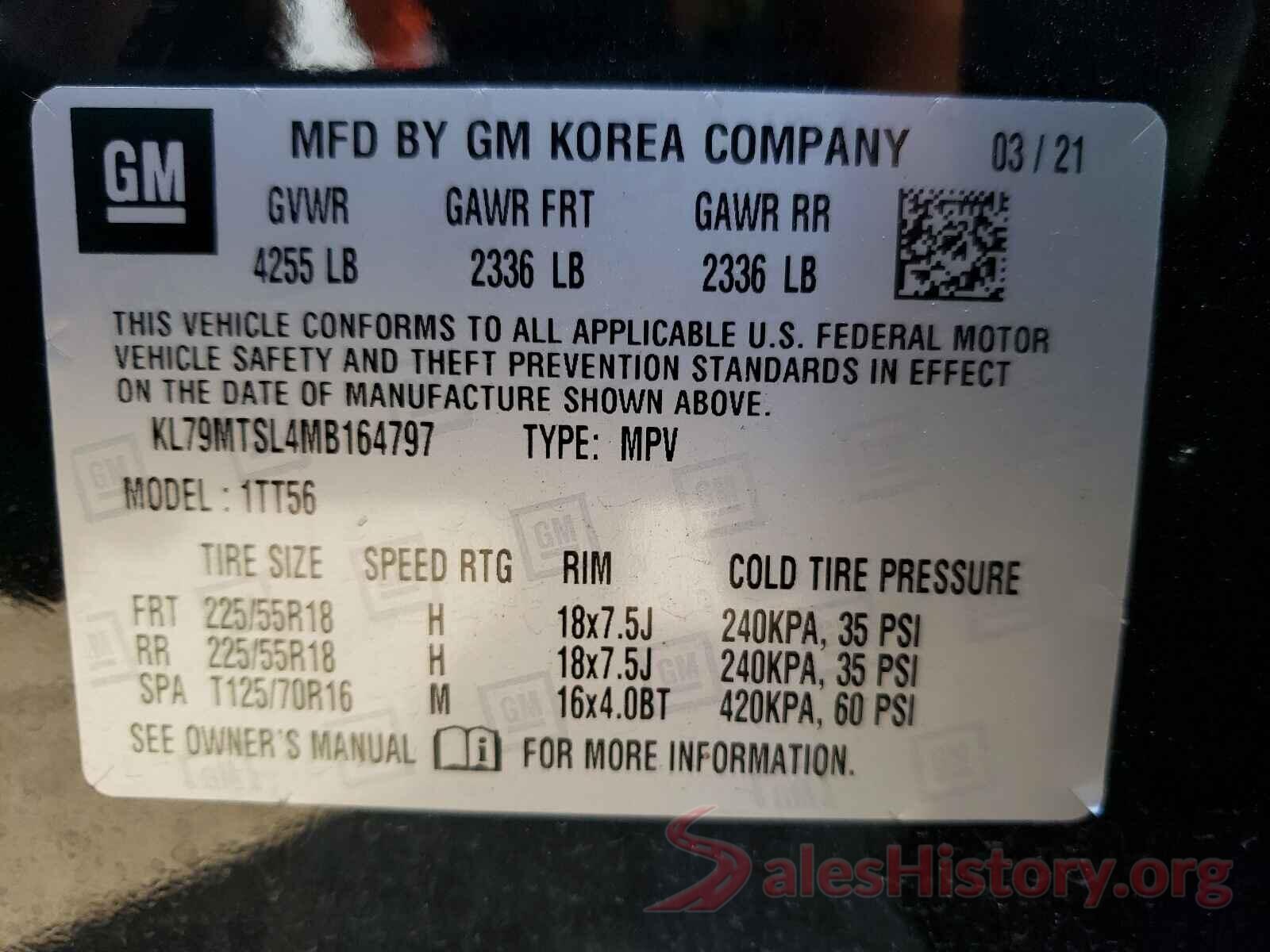 KL79MTSL4MB164797 2021 CHEVROLET TRAILBLAZE