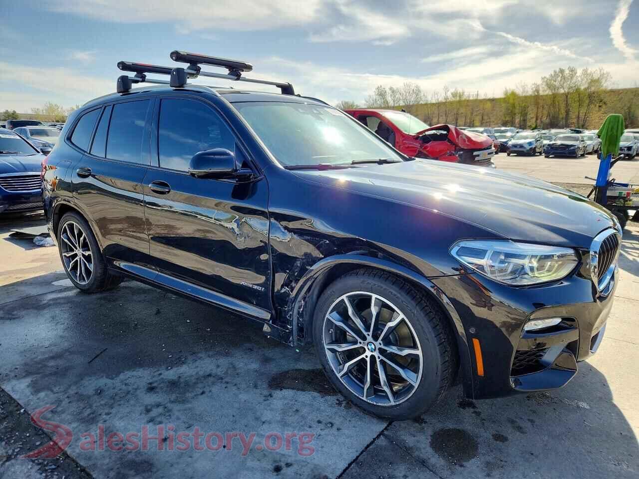2018 BMW X3 VIN 5UXTR9C55JLD58582, rear 3/4 view