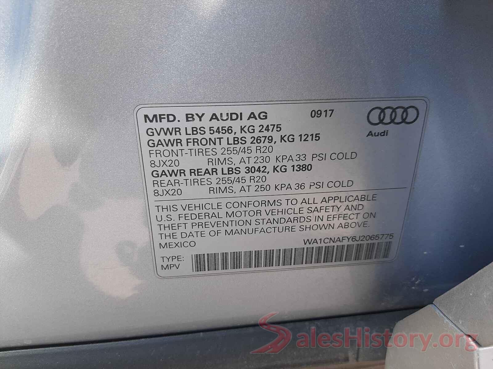 WA1CNAFY6J2065775 2018 AUDI Q5