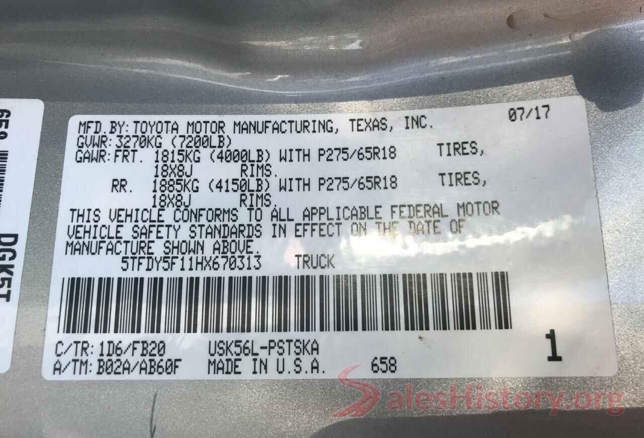 5TFDY5F11HX670313 2017 TOYOTA TUNDRA