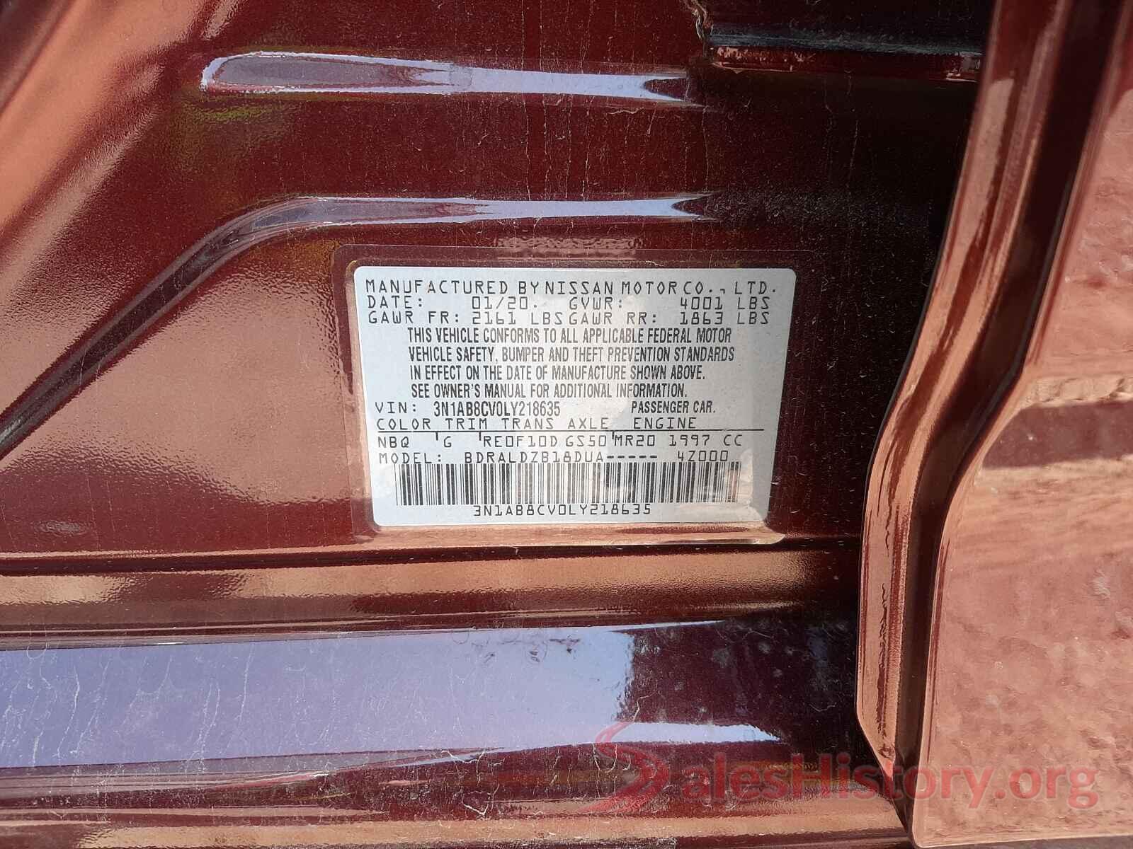 3N1AB8CV0LY218635 2020 NISSAN SENTRA