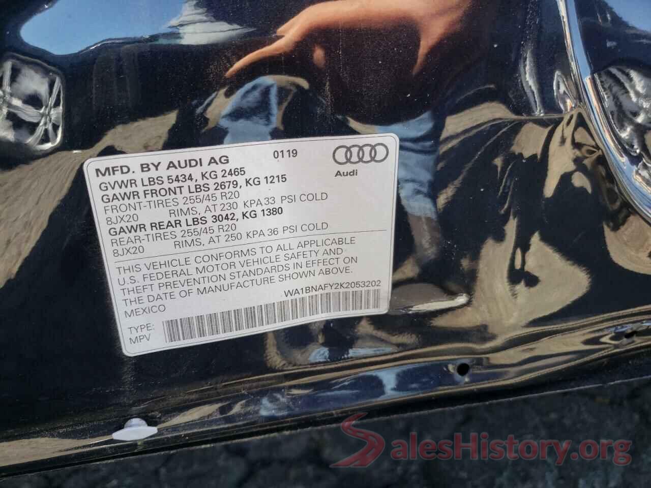 WA1BNAFY2K2053202 2019 AUDI Q5