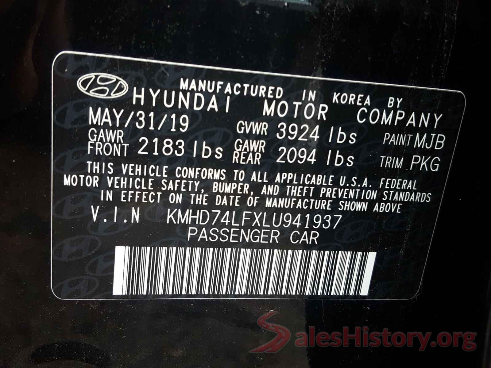 KMHD74LFXLU941937 2020 HYUNDAI ELANTRA