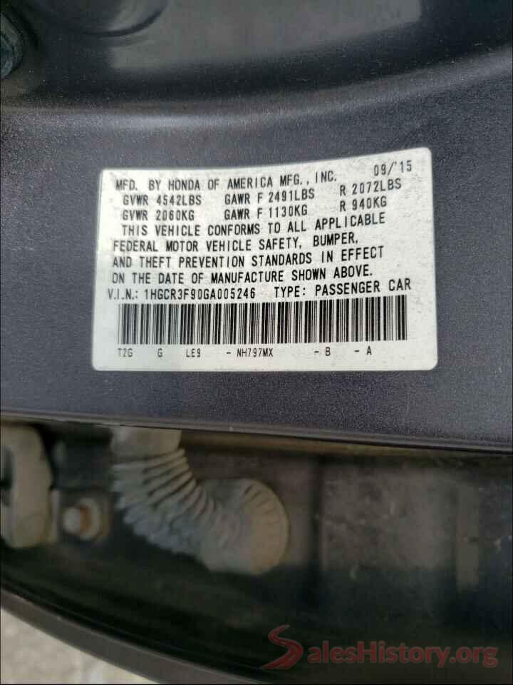 1HGCR3F90GA005246 2016 HONDA ACCORD