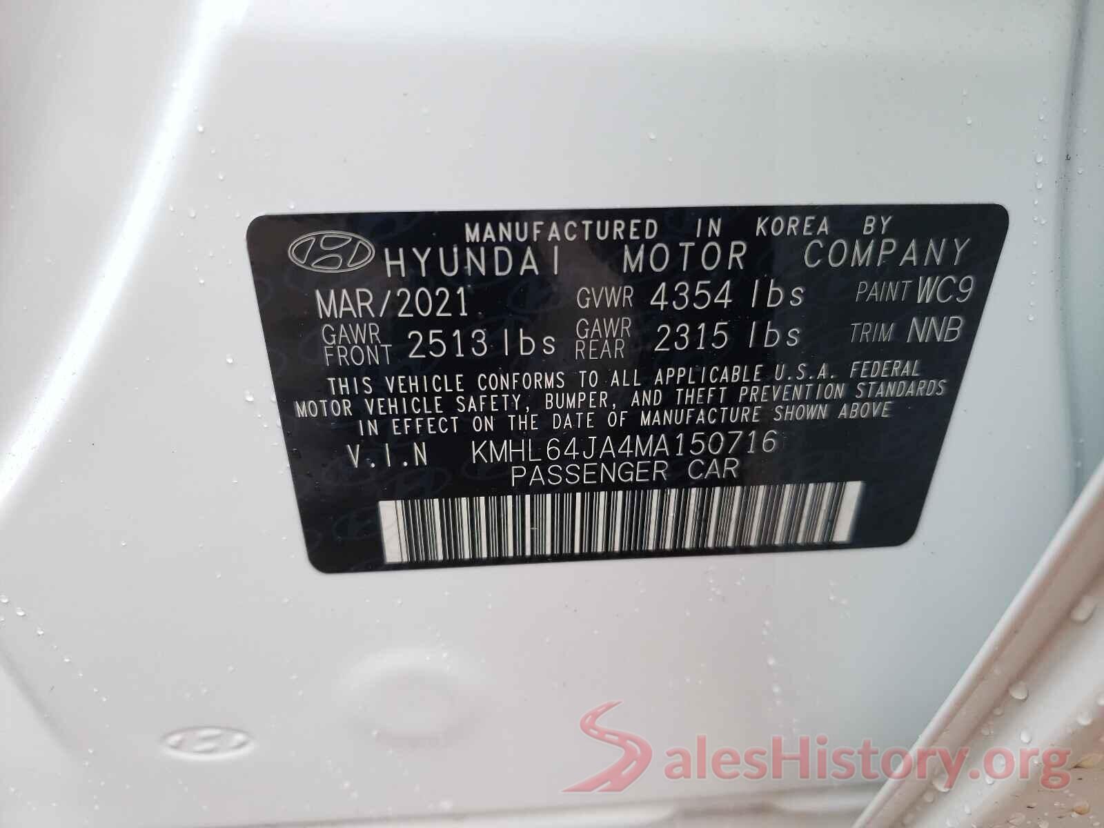 KMHL64JA4MA150716 2021 HYUNDAI SONATA