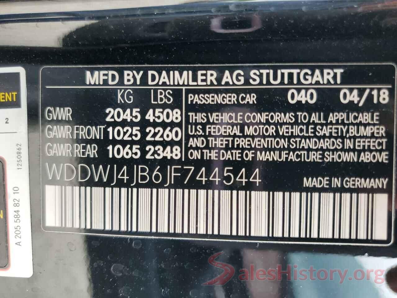 WDDWJ4JB6JF744544 2018 MERCEDES-BENZ C-CLASS