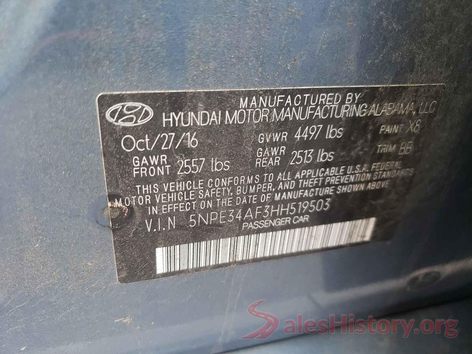 5NPE34AF3HH519503 2017 HYUNDAI SONATA