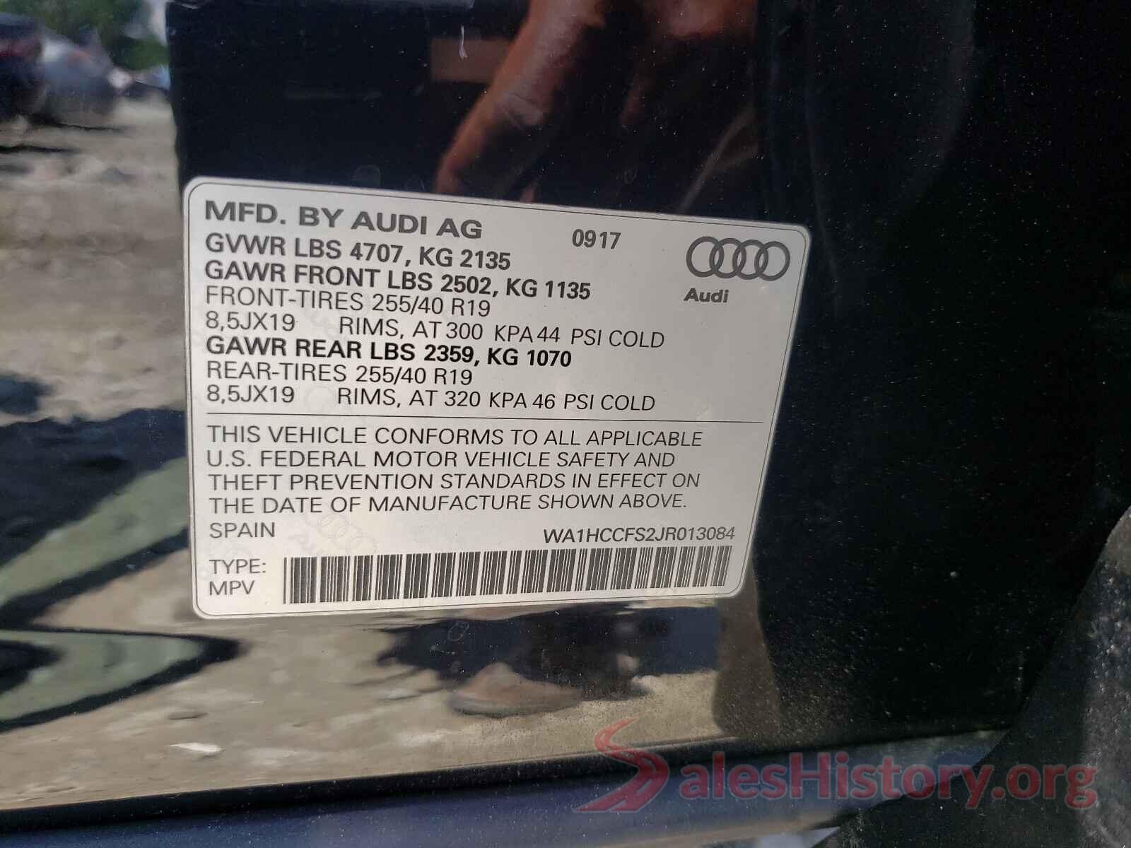 WA1HCCFS2JR013084 2018 AUDI Q3