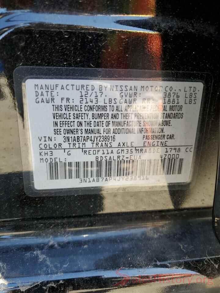 3N1AB7AP4JY238916 2018 NISSAN SENTRA