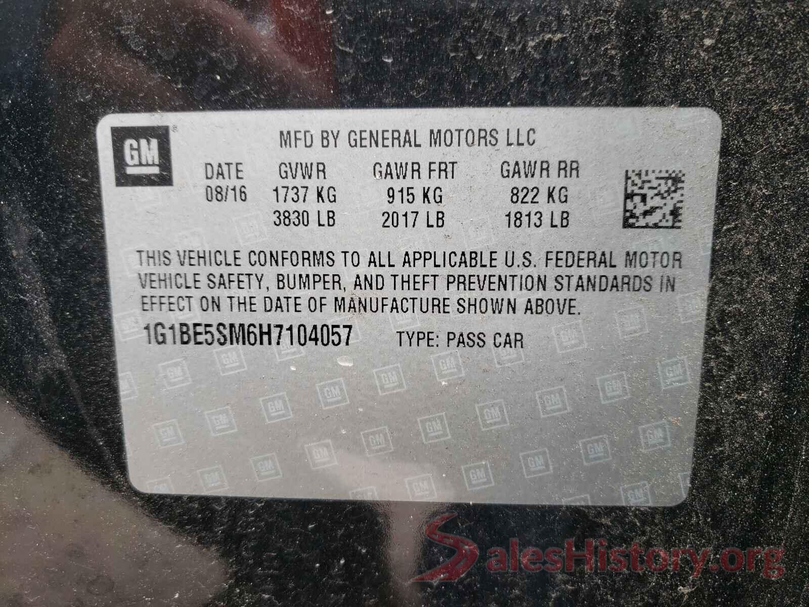 1G1BE5SM6H7104057 2017 CHEVROLET CRUZE