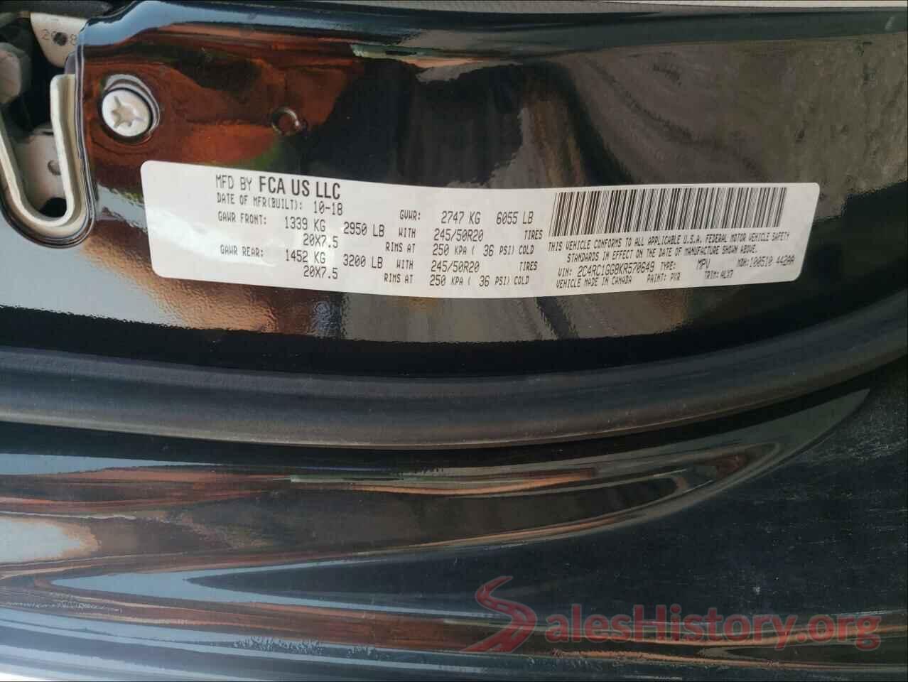 2C4RC1GG8KR570649 2019 CHRYSLER PACIFICA