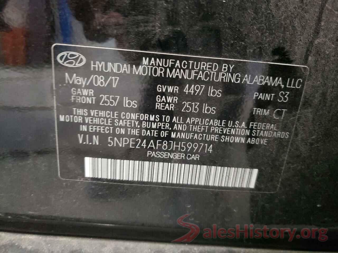 5NPE24AF8JH599714 2018 HYUNDAI SONATA