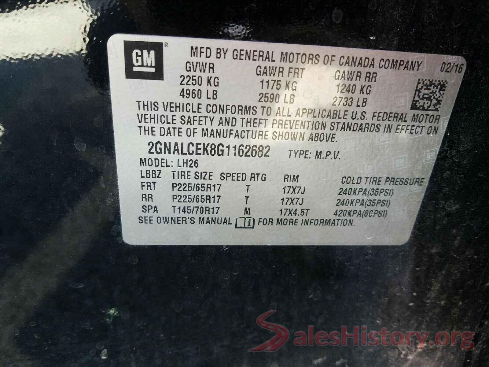 2GNALCEK8G1162682 2016 CHEVROLET EQUINOX