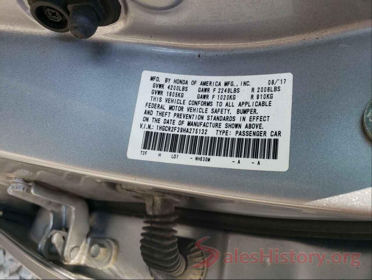 1HGCR2F39HA275132 2017 HONDA ACCORD