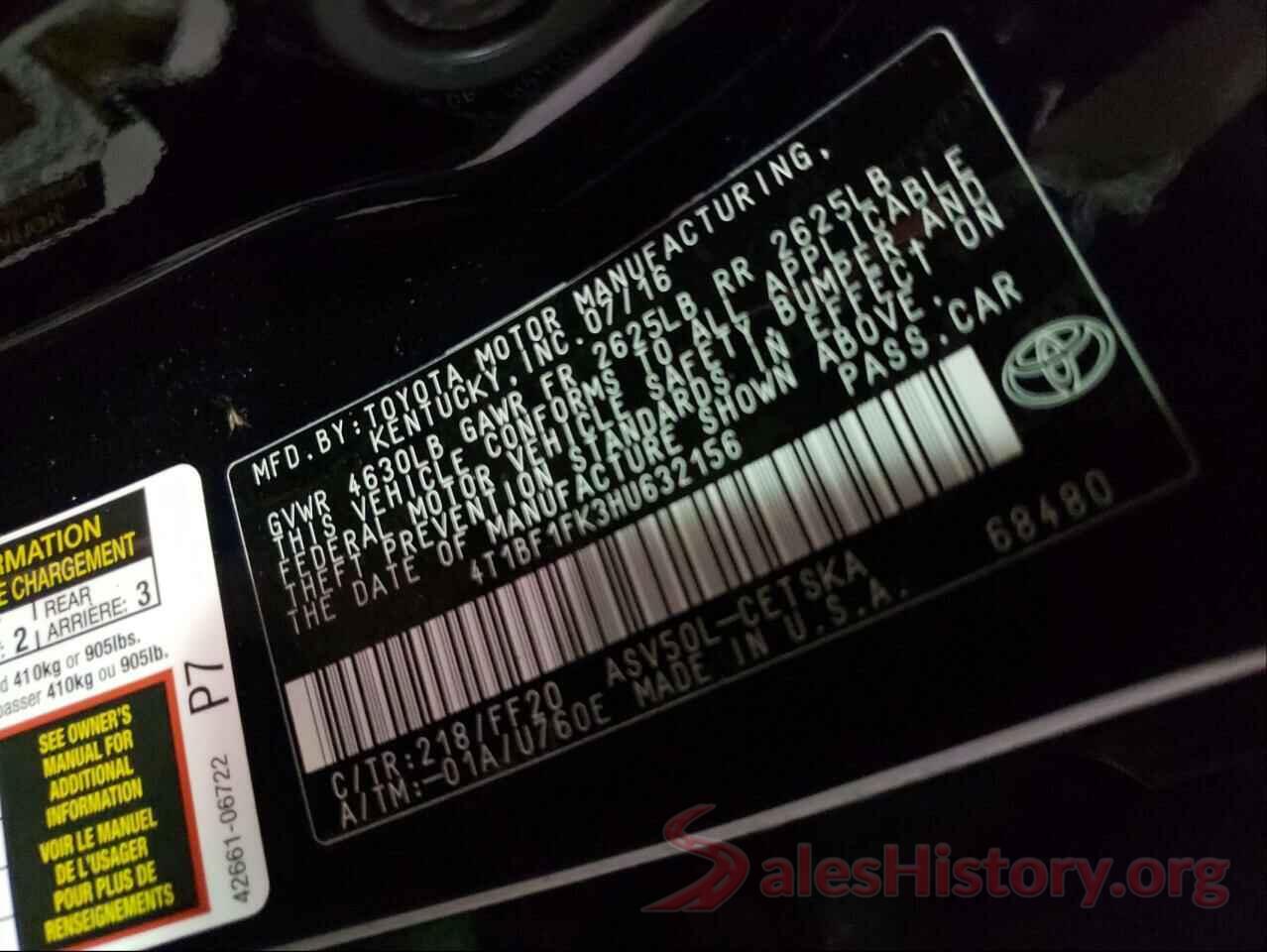 4T1BF1FK3HU632156 2017 TOYOTA CAMRY